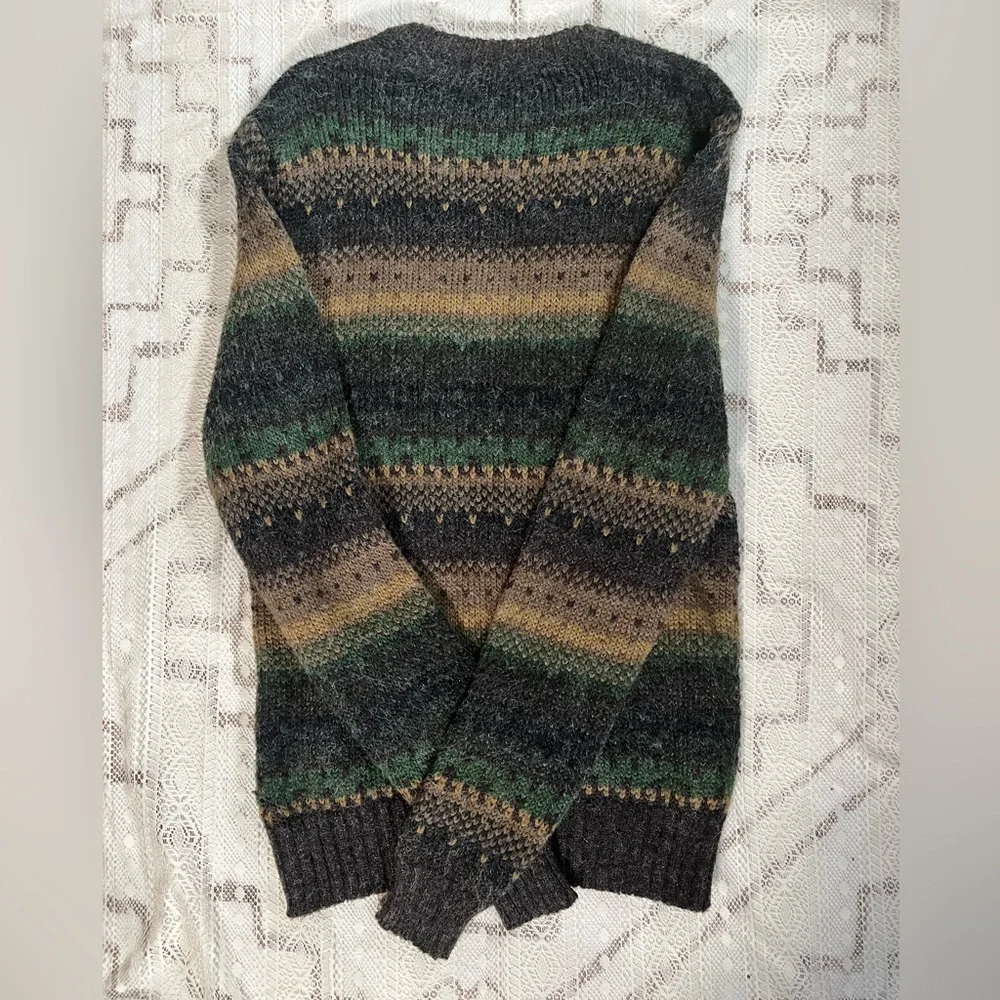 Le Tigre Men's Crewneck Sweater - Green, Brown, Black - Picture 5 of 7
